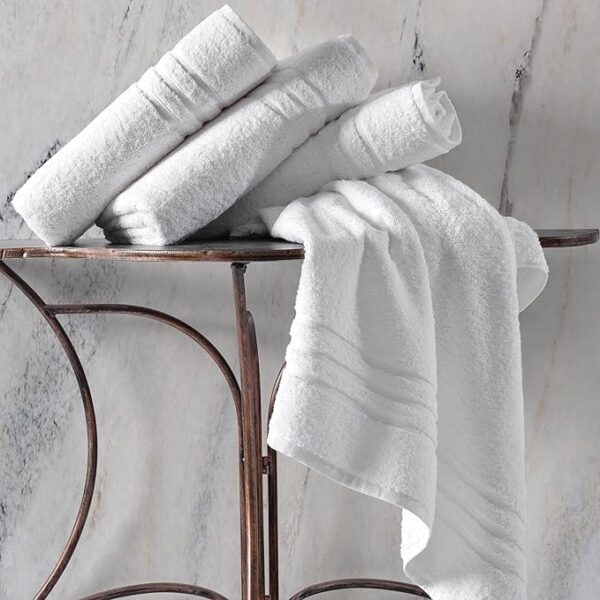 Linen White Bath Towels 4-Pack - 27x54 Inches Soft Lightweight and Highly Absorbent Quick Drying Towels, Premium Quality Perfect for Daily Use - Image 3