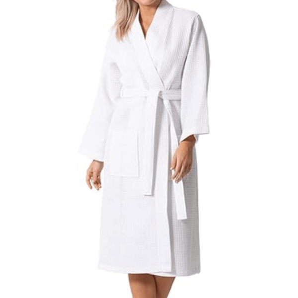 Turkish Linen Waffle Knit Lightweight Kimono Spa & Bath Robes for Women - Quick Dry - Soft